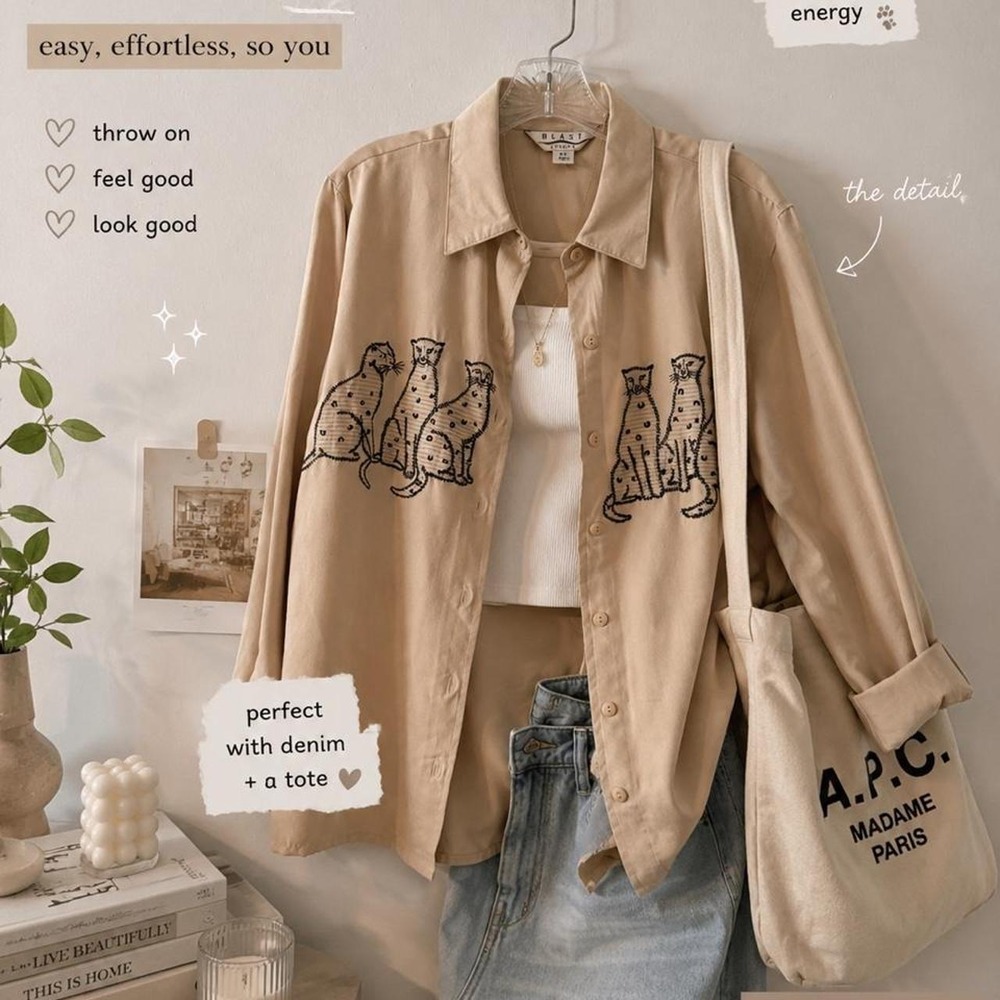 Fancy Cats Boho Flowy Shirt